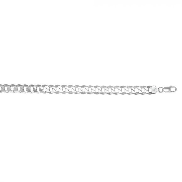 Sterling Silver 9.5mm Comfort Curb Bracelet